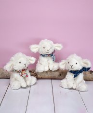 Doudou Cordero de peluche con pañuelo 12 cm