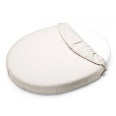 MIMIKO Bettlaken für runde Matratze + Umfangsgummi – weiß
