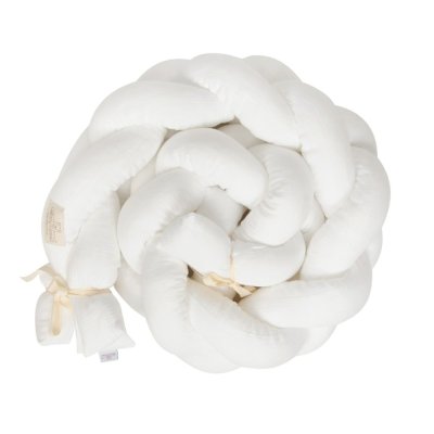 BABYMATEX Nestchen Baumwoll Musselin geflochtenes Zopf - Weiß 200 cm