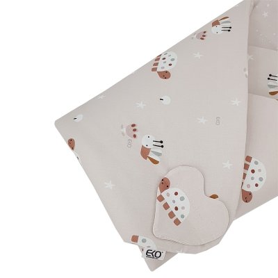 EKO Zavinovačka bavlněná oboustranná Bees Stars Beige 75x75 cm