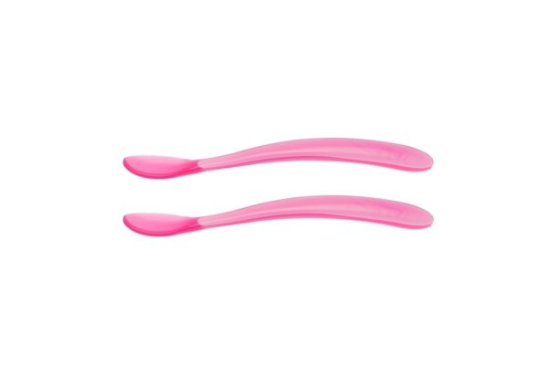 CHICCO Spoon silicone 2 pcs pink 6m+