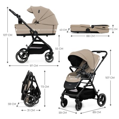 KINDERKRAFT SELECT Kinderwagen kombiniert Yoxi 2in1 Sand Beige