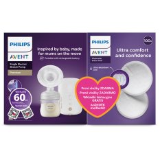 Philips AVENT Odsávačka materského mlieka elektrická Premium nabíjacia SCF396/31+Darček