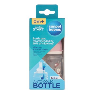 CANPOL BABIES Weithalsflasche Bonjour Paris 120 ml rosa