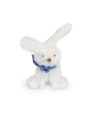 Doudou Plüss nyuszi sállal 12 cm kék csillagokkal