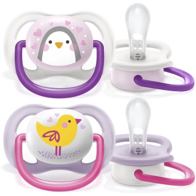 Philips AVENT Chupeta Ultra air Animal 0-6m menina, 2 unid.