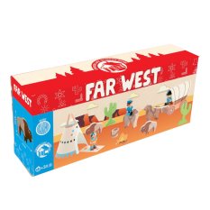 Jeujura Figurines en bois pour jeux de construction Far West 12 pièces