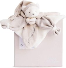 Coffret cadeau Doudou - lange en peluche ours beige 24 cm