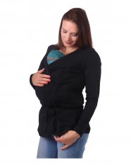 Zavinovací kabátek pro těhotné a nosící ženy Michaela - černý