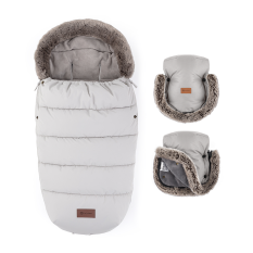 PETITE&MARS Winter voetenzak Comfy 4in1 set + Furry Champagne Shower kinderwagenwanten