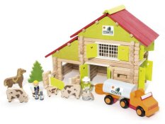 Jeujura Jeu de construction en bois 180 pièces Grande ferme