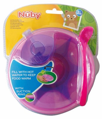 NUBY Затопляща купичка с лъжичка 3м+, розова