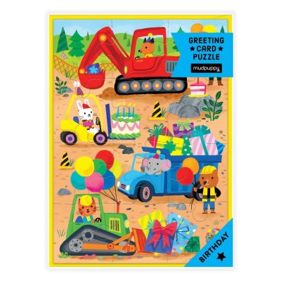Mudpuppy Construction Site Greeting Card Puzzle