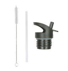 A Little Lovely Company - Bouchon, brosse et paille pour gourde en acier inoxydable - Animaux de la savane