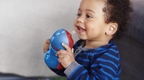 Philips AVENT Hrneček s ohebným brčkem 200 ml chlapec+dárek PETITE&MARS Miska 6m+
