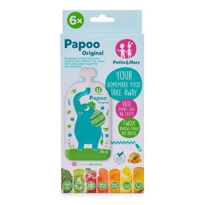 PETITE&MARS Busta alimentare Papoo Elefante - 6 pz