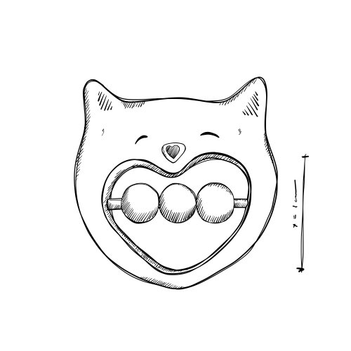 Wooden Story Rattle - Smiley Cat