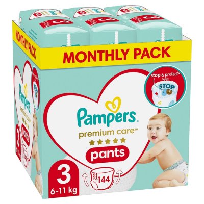 PAMPERS Premium Care Windelhöschen Größe 3 (6-11 kg) 144 Stk