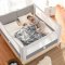 Franciaágy ágykorlátok Monkey Mum® Popular - 200 cm - világos szürke