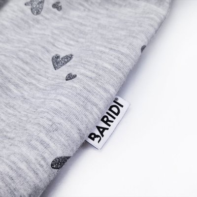 Obleka s kapuco - siva melanža srce bleščice