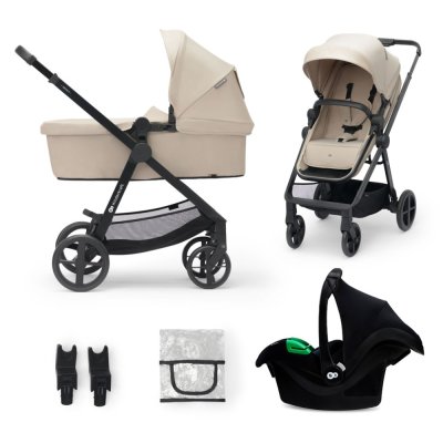 KINDERKRAFT Kinderwagen kombiniert 3 in 1 Neu Sandbeige + Nerz PRO