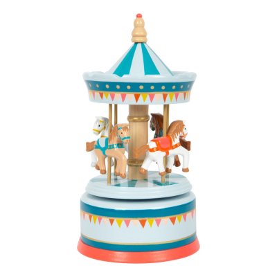 small foot Zenélő doboz lovas karusszel kék