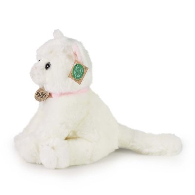 Rappa Gato de peluche sentado blanco 25 cm ECO-FRIENDLY
