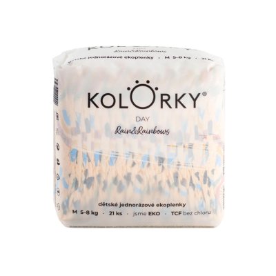 KOLORKY DAY Windeln Einweg Öko, Regenbogen&Regenbogen M (5-8 kg) 21 Stk