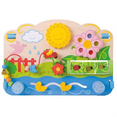 Bigjigs Baby Placa de atividades em madeira com flores