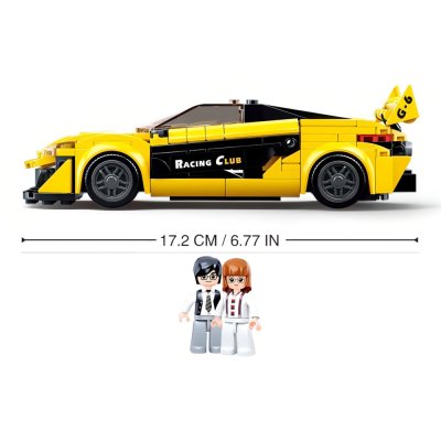 Sluban Model Bricks M38-B0956 Żółty angielski samochód sportowy