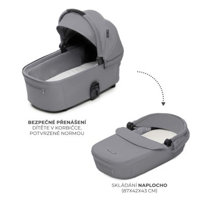 KINDERKRAFT Kombinirani voziček Nea 2 2v1 Platinum Grey