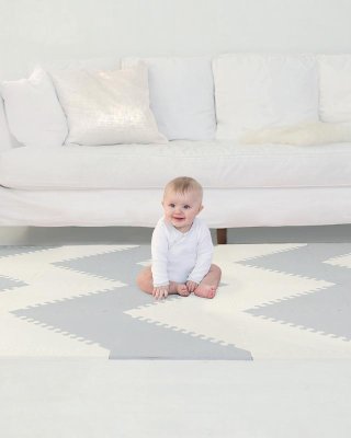 SKIP HOP Puzzle Schaumstoff Grau-Beige 72 Stk., 10m+