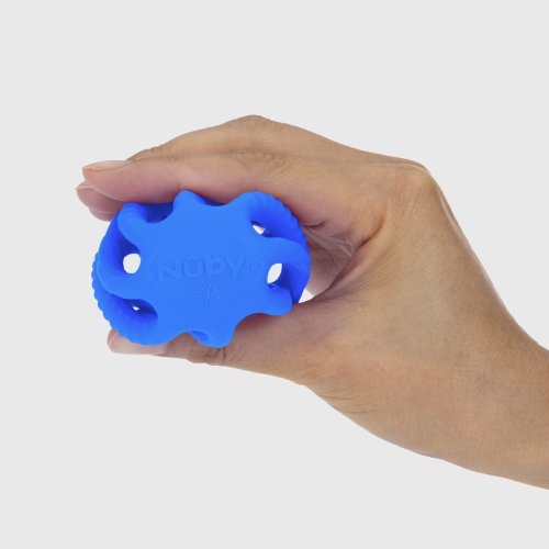 NUBY Gryzak z kulką silikonową 3m + niebieski