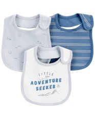 CARTER'S Bib Blue/Ivory boy MFL 3 pcs