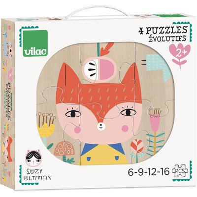 Vilac Drewniane puzzle rozwijająca się historia