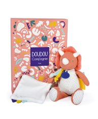 Doudou Zestaw prezentowy - dinozaur z kocykiem 25 cm