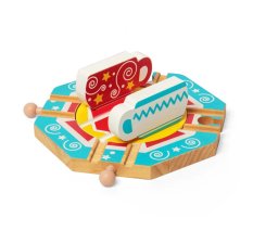 Bigjigs Rail Vändplatta med tebladsmotiv
