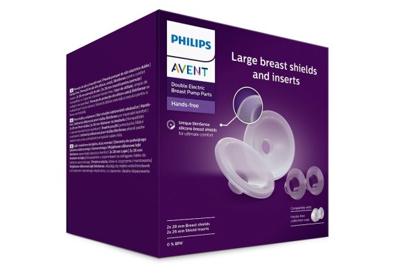 Philips AVENT Hands-Free Brustschalenaufsätze L, Silikoneinlagen