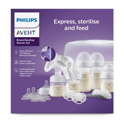 Zestaw do karmienia piersią Philips AVENT Natural Response z pompką ręczną i sterylizatorem o mocy do MW