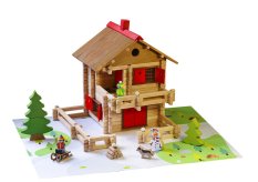 Jeujura Jeu de construction en bois 215 pièces Grand chalet alpin
