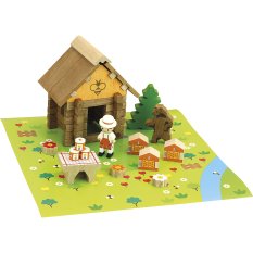 Jeujura Jeu de construction en bois 50 pièces Rucher