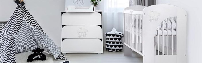 KLUPS Baby bed NEL Cloud 120x60 cm white