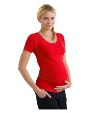 Těhotenské tričko Johanka, krátký rukáv, červené