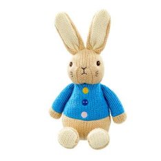 Lapin Pierre arc-en-ciel en tricot doux