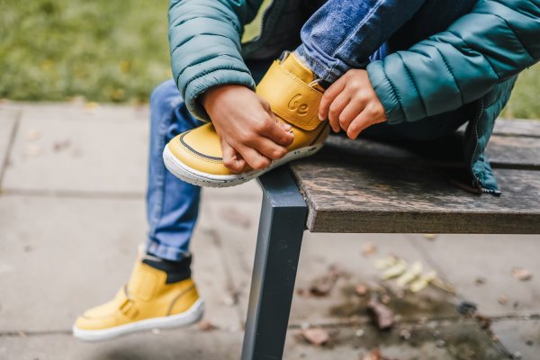 Be Lenka Children's winter barefoot shoes Panda 2.0 - Cheese Yellow