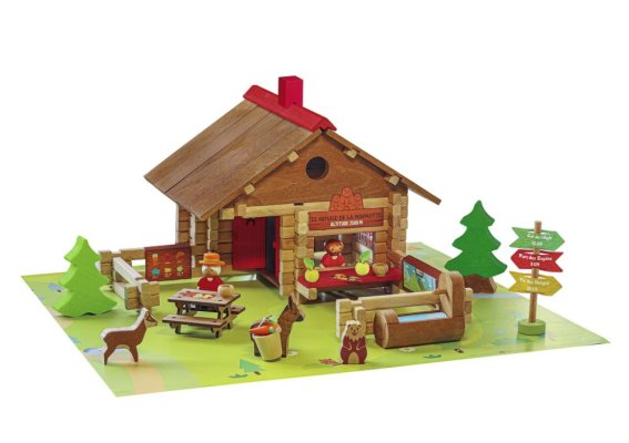 Jeujura Set de construcție din lemn 150 piese Refugiul marmotelor