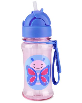 SKIP HOP Zoo Tritan Straw Bottle 355ml Butterfly 12m+