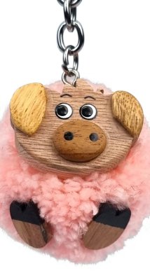 2Kids Toys Holzschlüsselanhänger Pompon Schwein