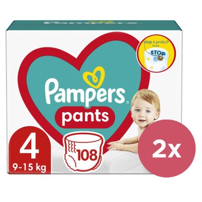 2x PAMPERS Pants Couches-culottes jetables 4 (9-15 kg) 108 pcs - MEGA PACK