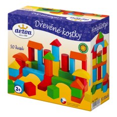 Detoa Lesena gradbena kocka 50 kosov